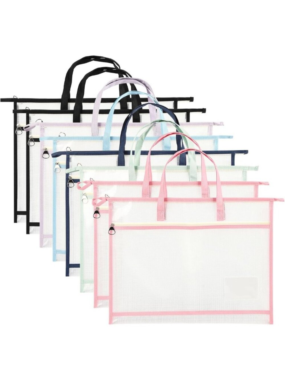 8 Pcs A3 Craft Storage Bags with Handles - Quilting, Sewing, Art Tote & File